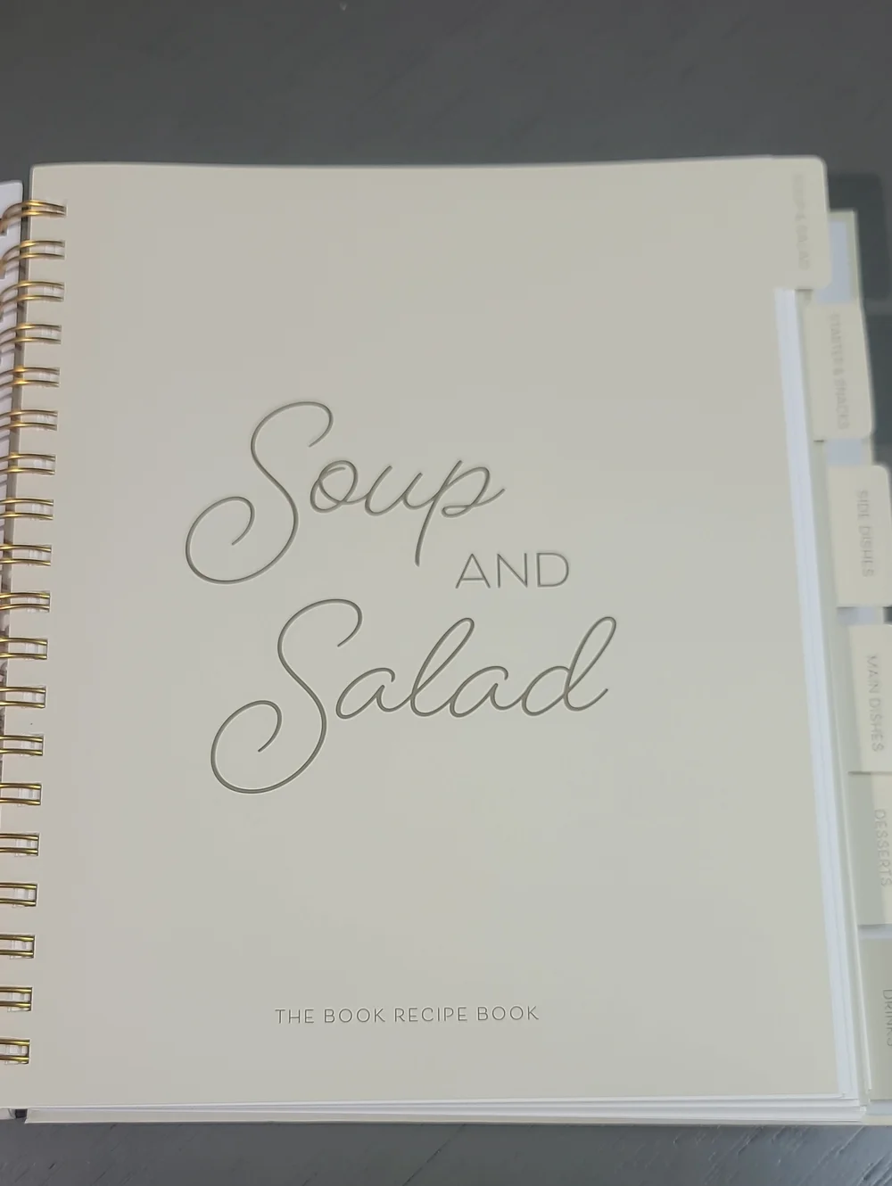 Recipe Book Journal with Gold Spiral -